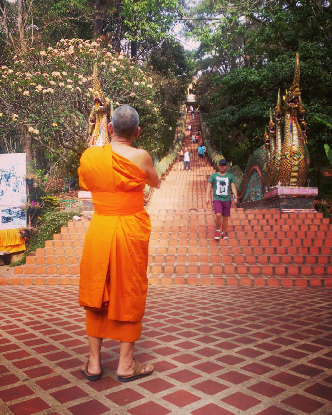 at 300 footsteps stairs. (at Chiang Mai Doisuthep)